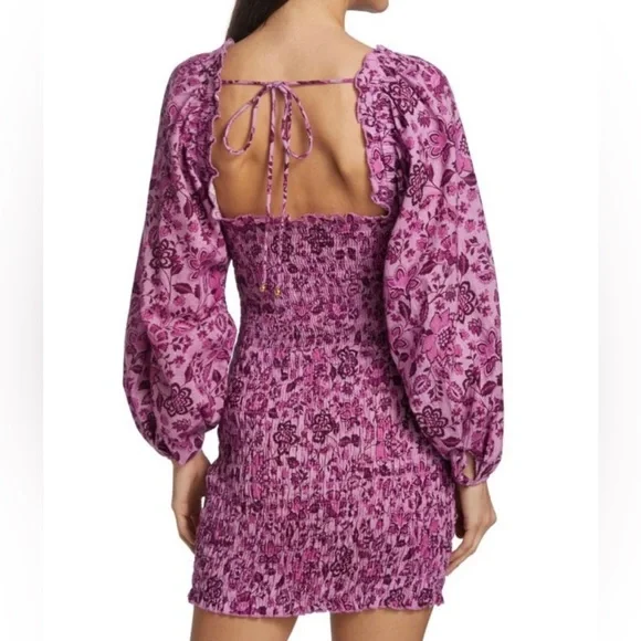knee length dresses for ladies FREE PEOPLE Floral SMOCK IT TO ME Mini Dress